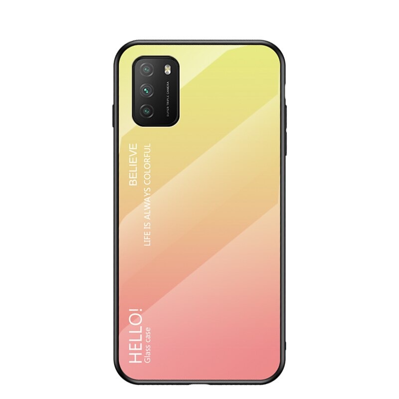 เคส Xiaomi 11T / 11T Pro #เคสฝาหลัง Gradient Color Glass + PC + TPU Hybrid Case