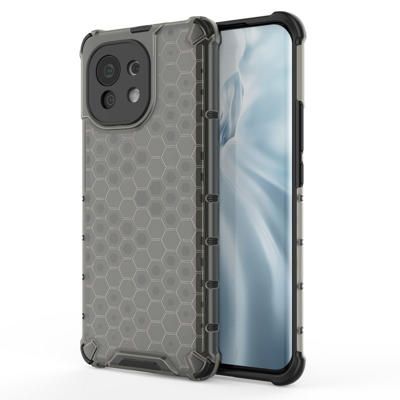 Case Xiaomi Mi 11 Lite #เคสฝาหลังกันกระแทก Honeycomb Shock Absorber TPU + PC + Silicone Hybrid