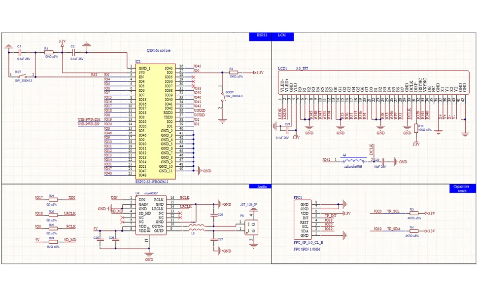 บอร์ด ESP32-S3 HMI 8M RAM 16M Flash Arduino LVGL WiFi and Bluetooth 5" IPS 800*480 Smart Display Screen 5.0 inch