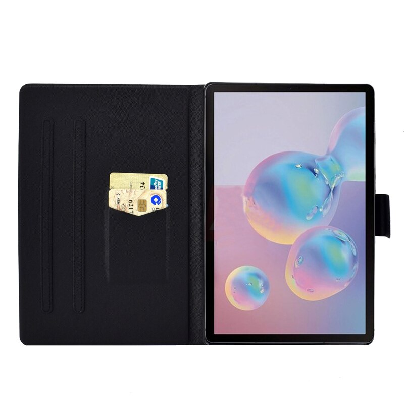 เคส Samsung Galaxy Tab S6 T860 T865 10.5 inch #เคสฝาพับพิมพ์ลายหนัง PU พร้อมที่เก็บการ์ด Pattern Printing PU Leather Tablet Stand Case with Card Storage