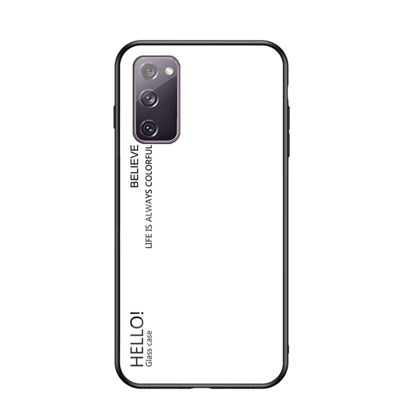 เคส Samsung Galaxy M51 #เคสฝาหลัง Gradient Color Glass + PC + TPU Hybrid Case