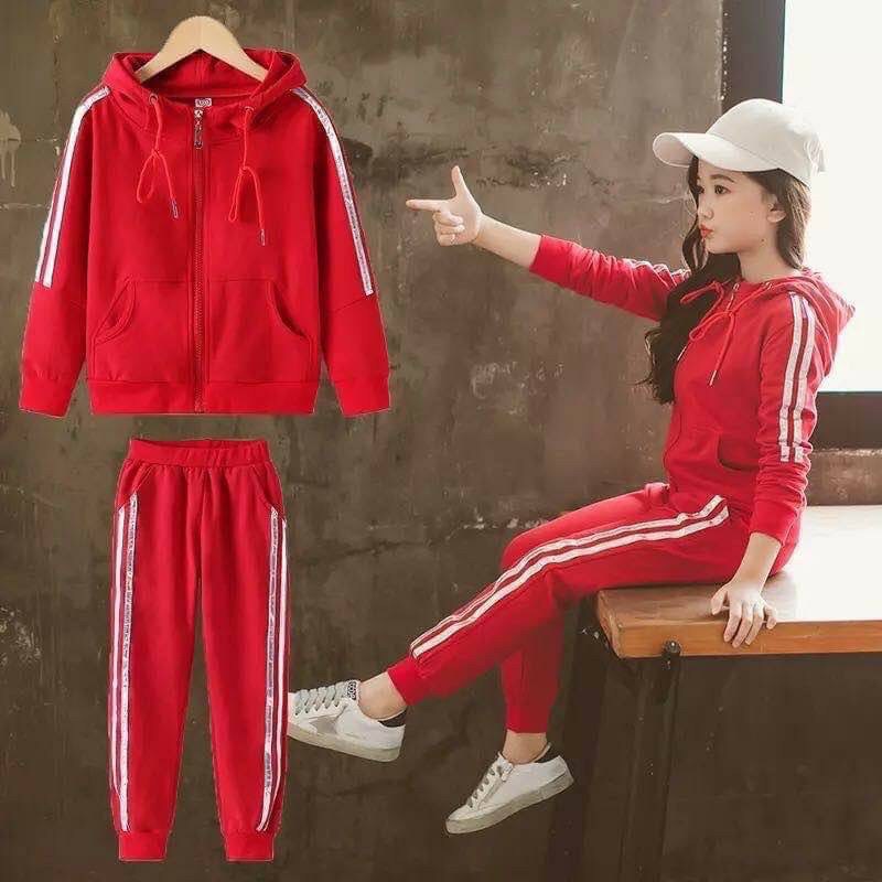 ชุดวอร์มเด็ก set เสื้อมีฮู๊ดกับกางเกง