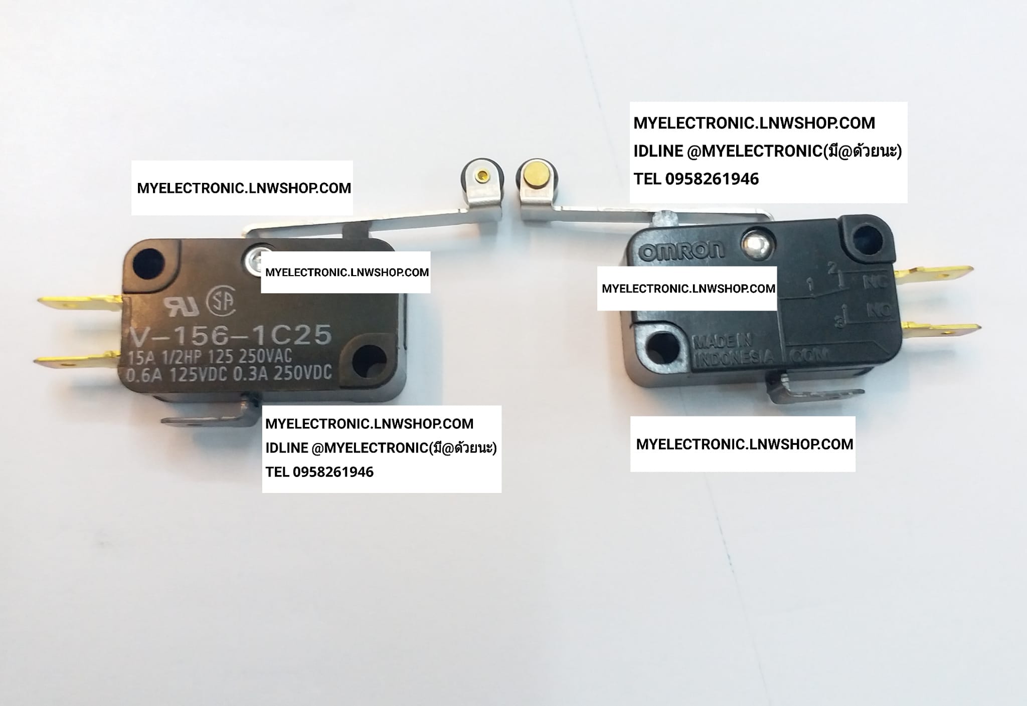 ขาย V-156-1C25 ไมโครสวิทช์ , ลิมิตสวิทช์ , ยี่ห้อ OMRON V156-1C25 , V1561C25 MICROSWICTH ราคา ตัวละ . . . . หน่วย บาท