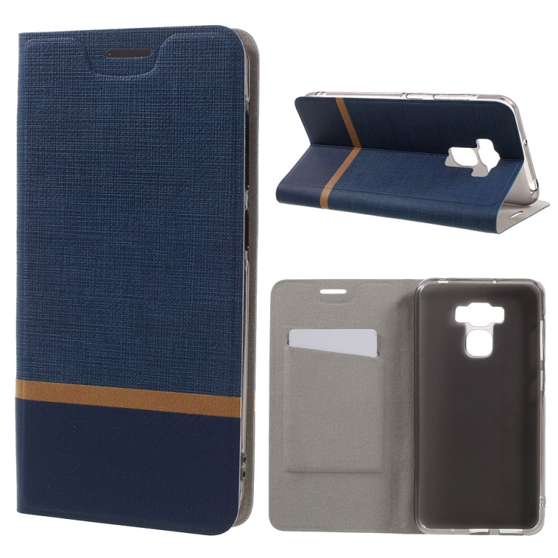 Case Asus Zenfone 3 Max ZC553KL #เคสหนังฝาพับ Cross Texture Leather Card Holder Case