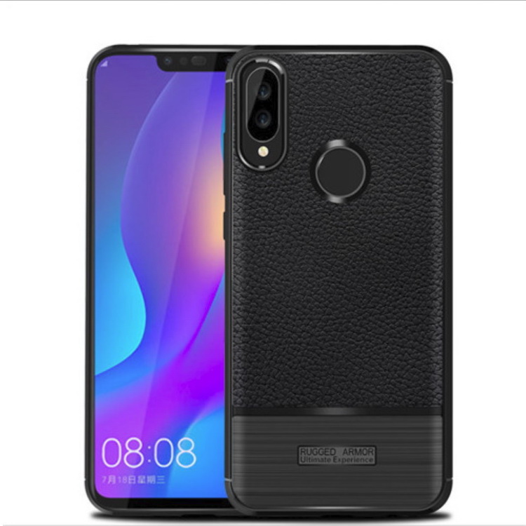 เคส Huawei Nova 3 #เคสฝาหลัง TPU นิ่มผิวลิ้นจี่กันลื่นสีสันสวยงามคุณภาพดีราคาถูก