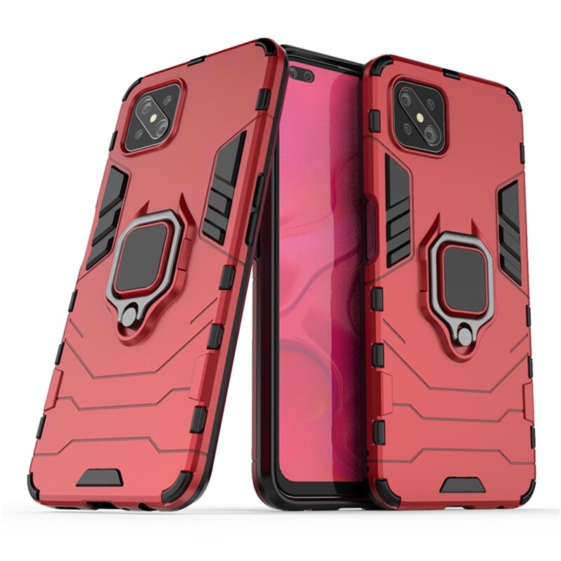 Case OPPO Reno 4 Z 5G#เคสฝาหลังพลาสติกแข็ง +TPU Hybrid Case มีแหวนสวมนิ้วโลหะ