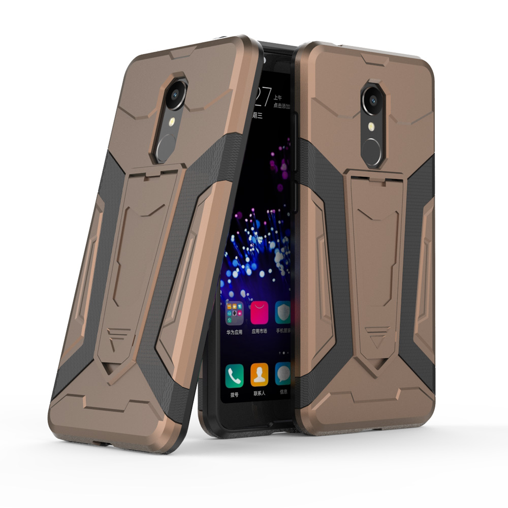 Case Xiaomi Redmi 5 Plus #เคสฝาหลังเคสเกราะป้องกัน Armor PC + TPU Hybrid Shell มีขาตั้งในตัว
