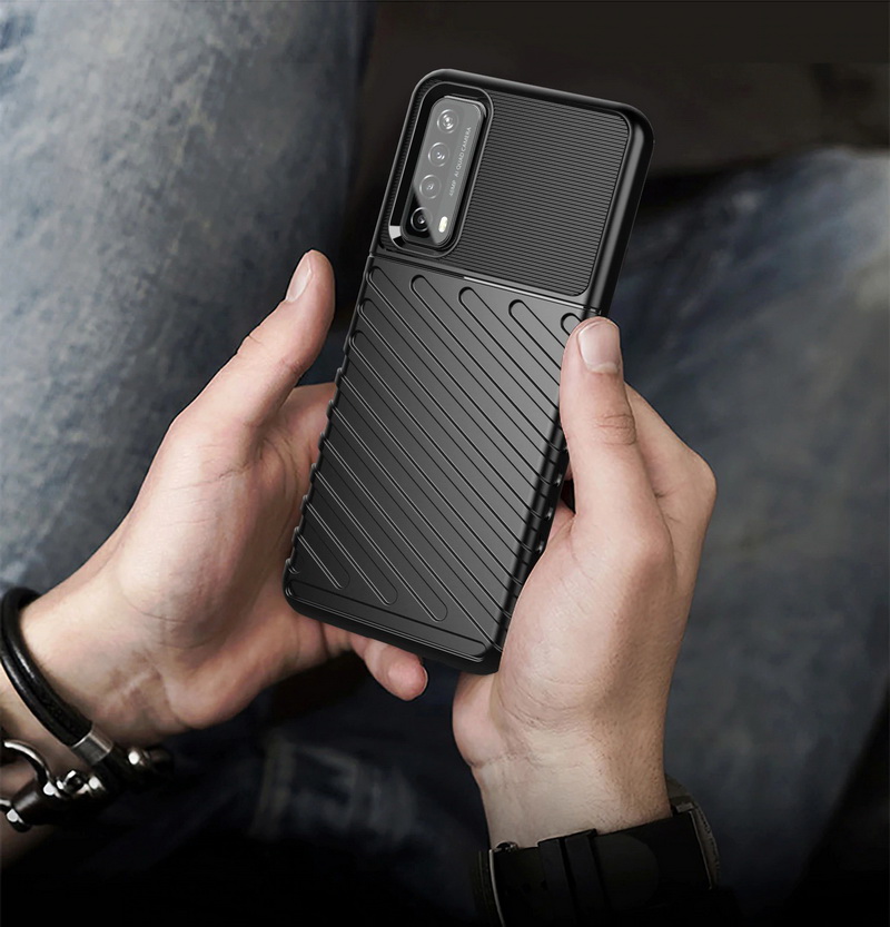เคส Huawei Y7a #เคสฝาหลัง TPU อ่อน Thunder Series Twill Texture Soft TPU