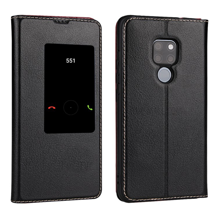 Case Huawei Mate 20 #เคสฝาพับมีช่องวิว View Window Cowhide Leather Smart Mobile Shell คุณภาพดี