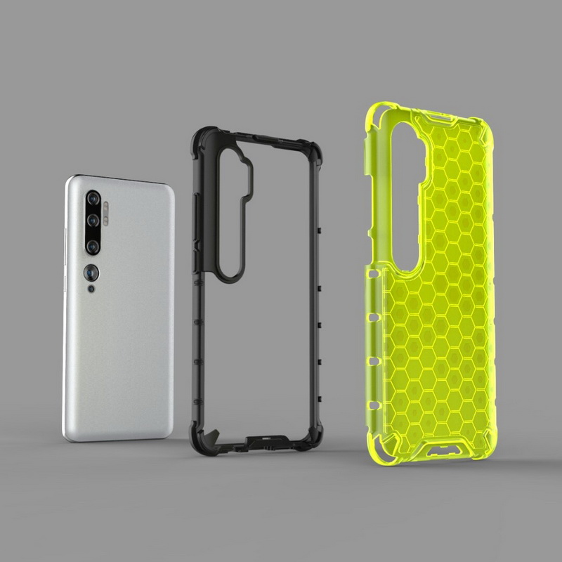 เคส Xiaomi Mi Note 10 Pro #เคสฝาหลังกันกระแทก Honeycomb Shock Absorber TPU + PC + Silicone Hybrid