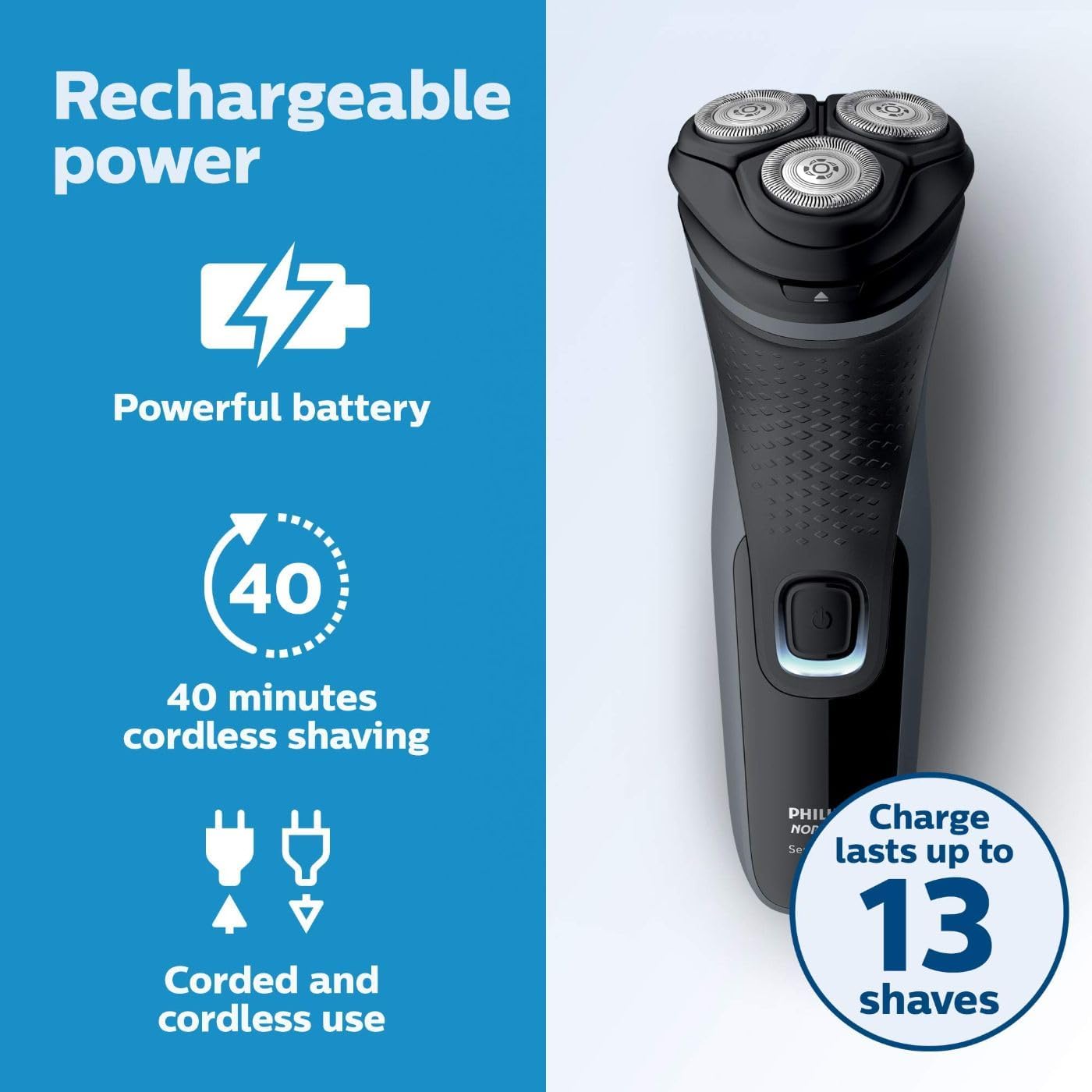 Philips® Norelco Shaver 2300 Rechargeable Electric Shaver with PopUp Trimmer S1211/81 ฟิลิปส์ เครื่องโกนหนวดไฟฟ้า