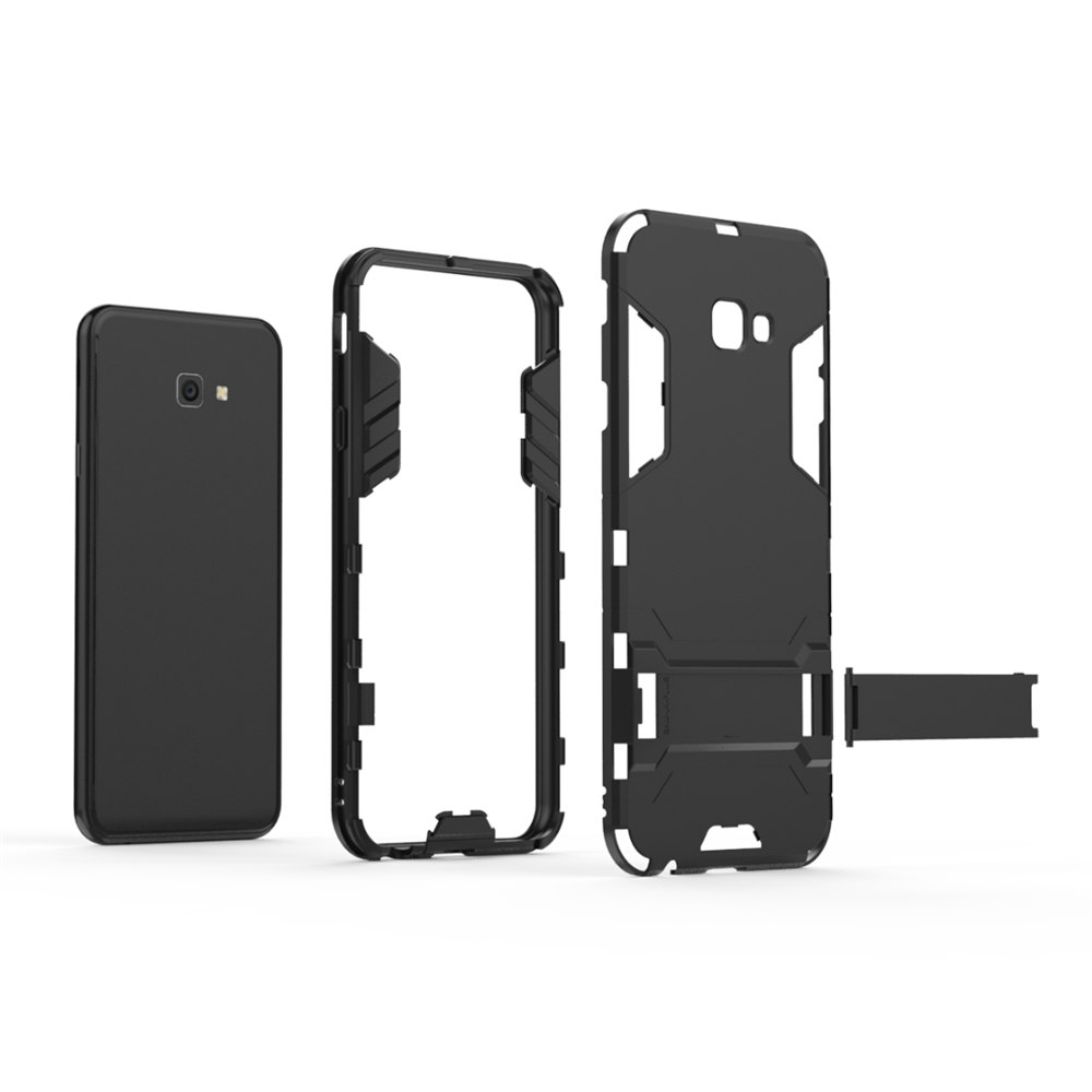 Case Samsung Galaxy J4+ #เคสฝาหลังพลาสติก ไฮบริด TPU + Kickstand
