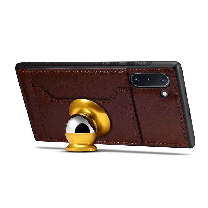 Case Samsung Galaxy Note 10 #เคสฝาหลัง TPU เคลือบหนัง PU Crazy Horse Leather Coated PC + TPU Hybrid