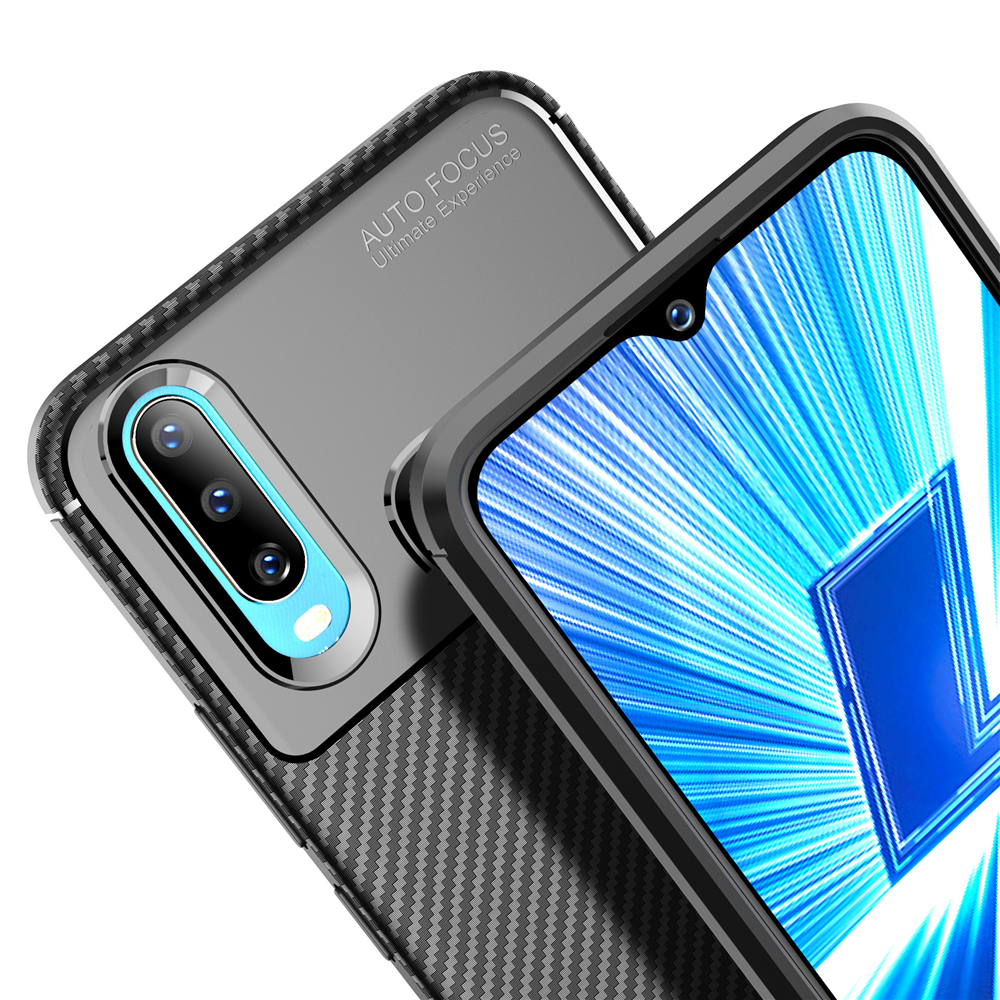 Case Vivo Y17 #เคสฝาหลังนิ่ม Carbon Fiber Drop Resistant TPU