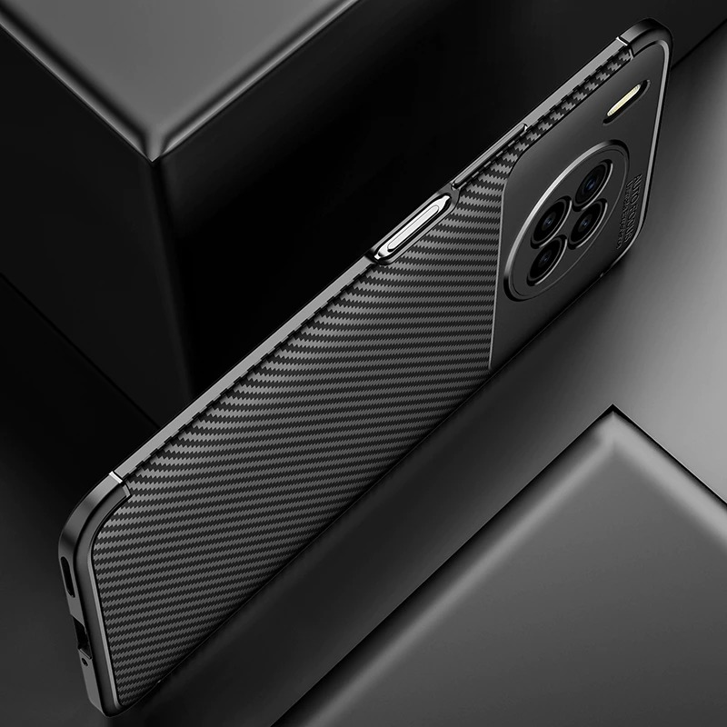 Case Huawei Nova 8i #เคสฝาหลังนิ่ม Carbon Fiber Anti-drop TPU Protection