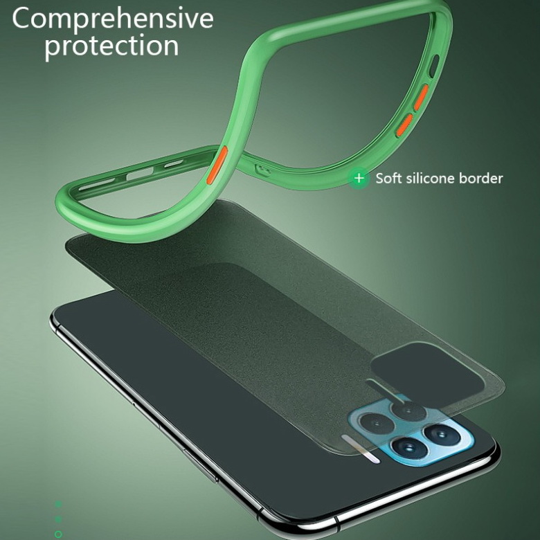 เคส Oppo A93 #เคสฝาหลังซิลิโคนโปร่งแสงขอบนิ่ม Frosted Translucent Silicone Case