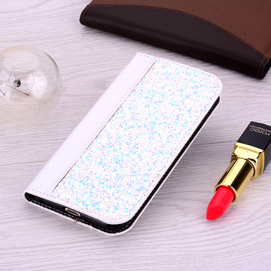 Case Huawei P30 Lite #เคสฝาพับหนัง PU ลายหนังจระเข้ Crocodile Texture Glittery Sequins Splicing มีช่องใส่การ์ด