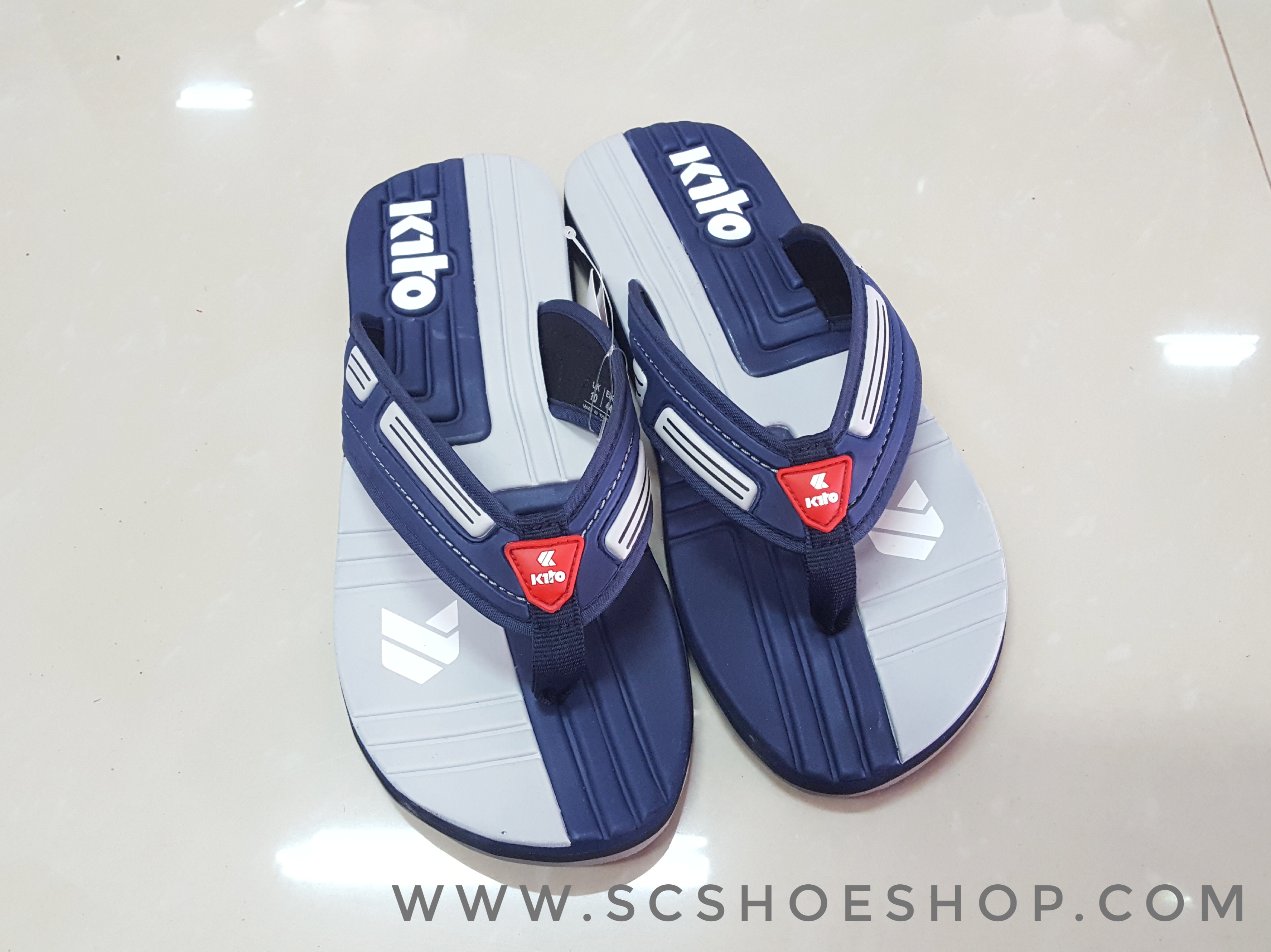รองเท้าแตะคีบ Kito รุ่น EZ4815 ไซส์ใหญ่พิเศษ สีกรม/เทา