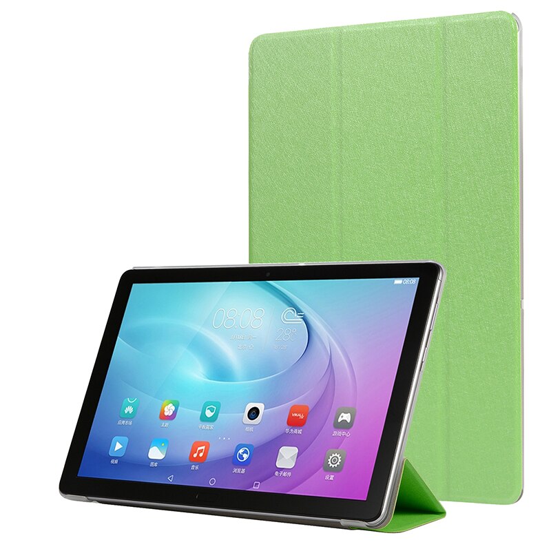 Case Samsung Galaxy Tab S6 Lite 10.4 SM-P610 P615 P617 #เคสฝาพับหนัง PU พับสามพับ Silk Texture Leather Stand Case