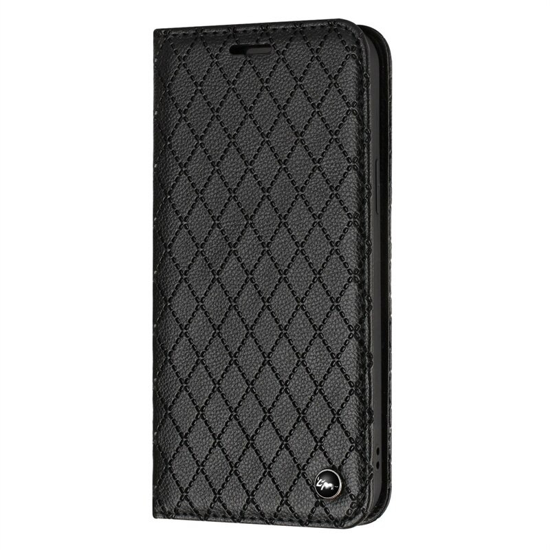 Case Samsung Galaxy A13 4G #เคสฝาพับหนัง Pu นิ่ม ฝาพับแม่เหล็ก ลายสี่เหลี่ยมข้าวหลามตัด พร้อมช่องใส่บัตร