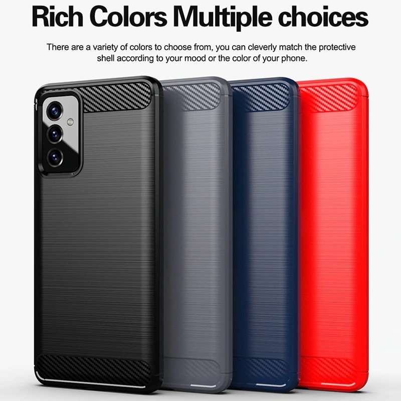 เคส Samsung Galaxy M52 5G#เคสฝาหลังตกแต่งคาร์บอนไฟเบอร์ ผิวขัดแปรง Brushered TPU Back Case