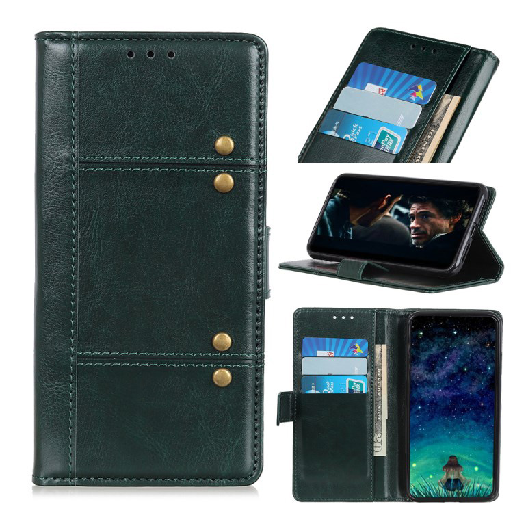 Case Huawei Y5 (2019) #เคสฝาพับหนัง PU มีช่องใส่บัตร Rivet Decor Crazy Horse Leather Wallet Mobile Cover