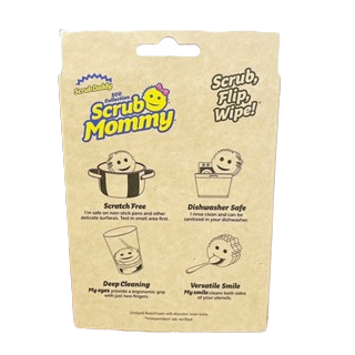 [Scrub Daddy] Scrub Mommy Dye Free Dual-Sided Scrubber+Sponge ฟองน้ำทำความสะอาดอเนกประสงค์ ฟองน้ำหน้ายิ้มสีขาว