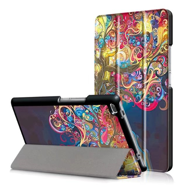 เคส Lenovo TAB4 8 TB-8504F TB-8504N 8 นิ้ว #เคสฝาพับหนัง PU ปกแบบสามพับพิมพ์ลาย Pattern Printing Tri-fold Stand Smart Leather Cover