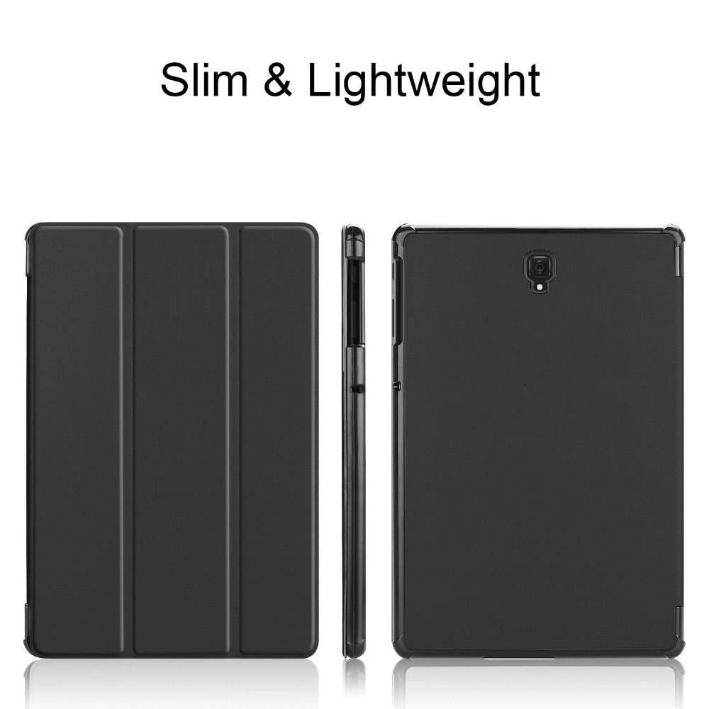 Case Samsung Galaxy Tab S4 10.5 T830 T835 T837 #เคสฝาพับแบบ 3 พับ Tri-fold PU Leather Auto-wake / Sleep Stand Smart Tablet สีดำ (พร้อมส่ง)