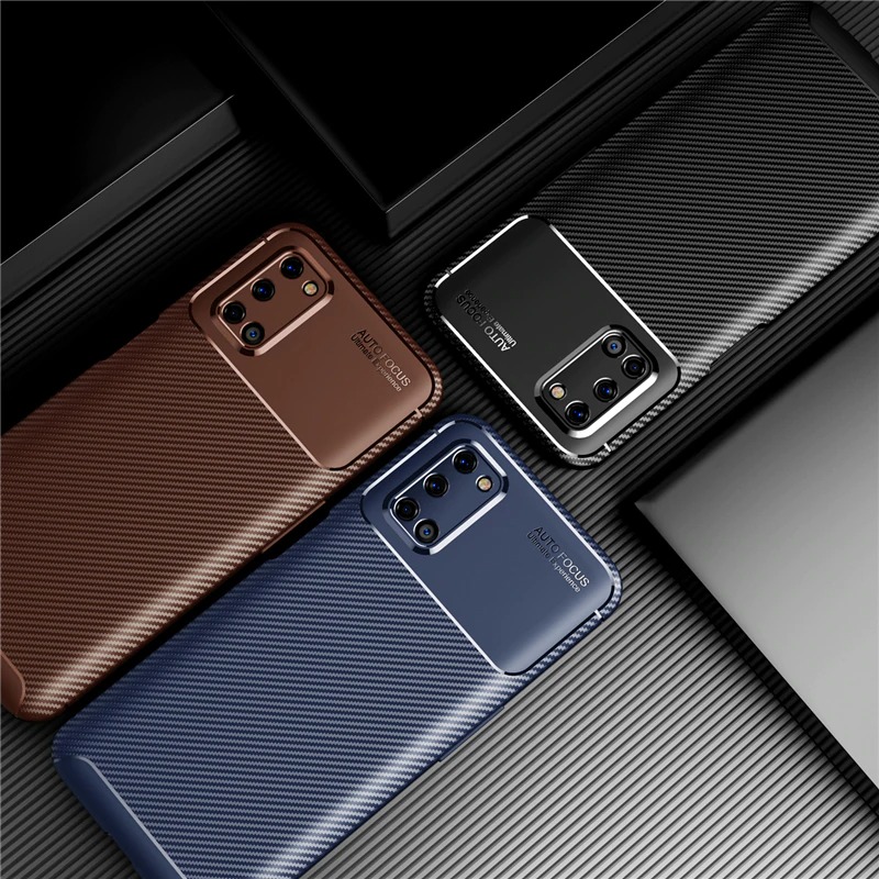 Case OPPO A92 #เคสฝาหลังนิ่ม Carbon Fiber Anti-drop TPU Protection