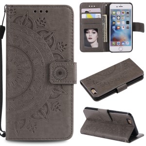 Case iPhone 6s Plus / 6 Plus #เคสฝาพับหนัง PU ปั้มลาย Imprint Mandala Flower