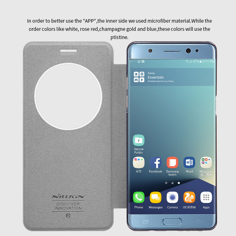 Case Samsung Galaxy Note FE #เคสฝาพับ NILLKIN แท้รุ่น Sparkle Series View Window Leather สีสันสวยงาม