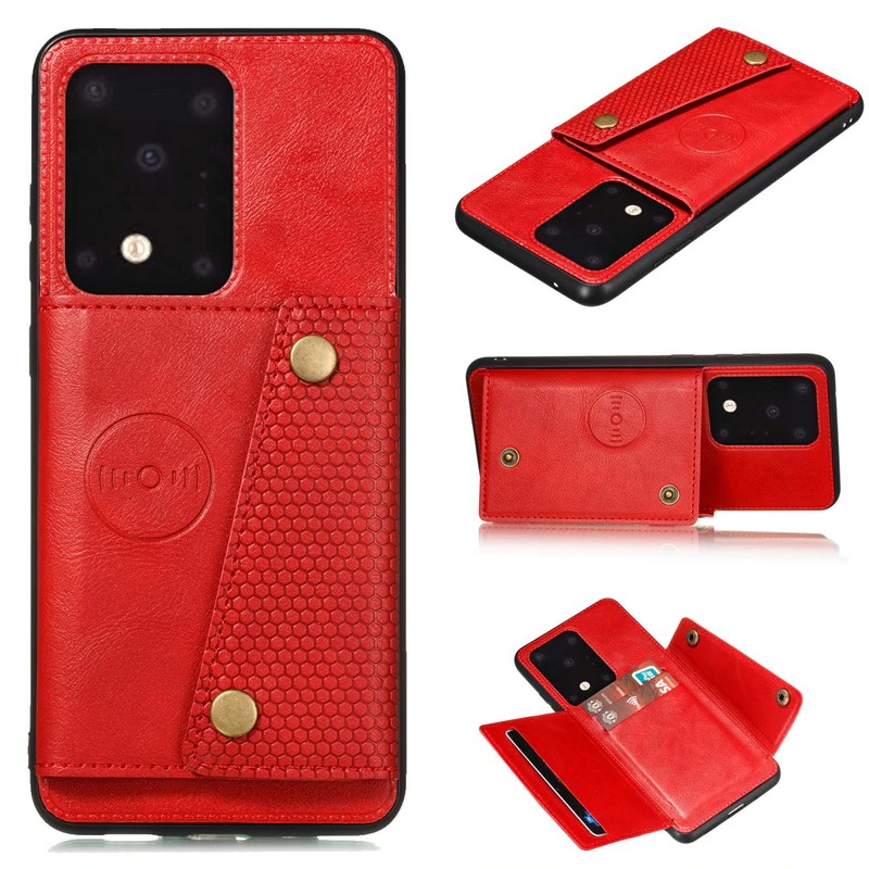 เคส Samsung Galaxy S20 Ultra / S20 Ultra 5G #เคสแบบฝาหลัง TPU เคลือบหนัง PU มีที่เก็บบัตร PU Leather Coated TPU Card Holder Magnetic Kickstand
