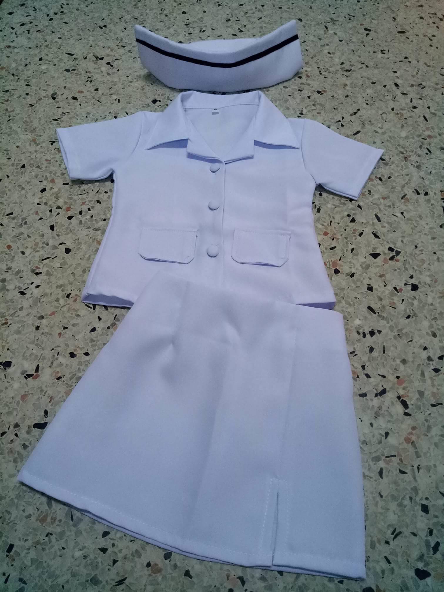 ชุดพยาบาลเด็ก สีขาว รุ่นใหม่