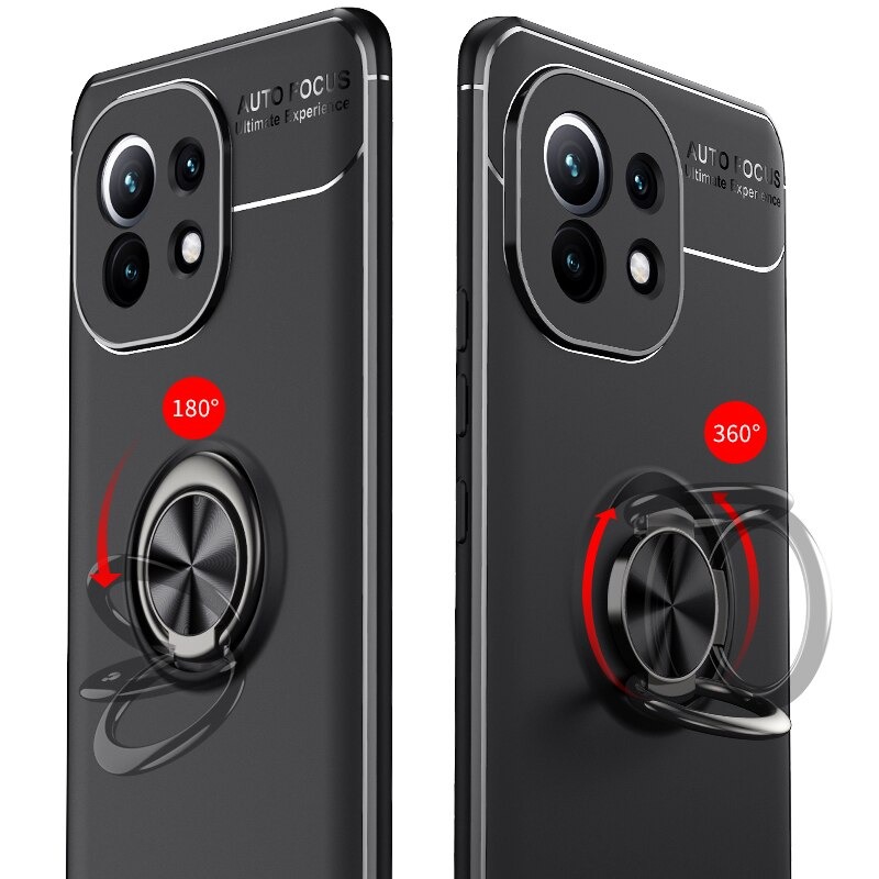เคส Xiaomi Mi 11 #เคสฝาหลัง TPU Finger Ring Kickstand (แผ่นโลหะแบบ Built-in)