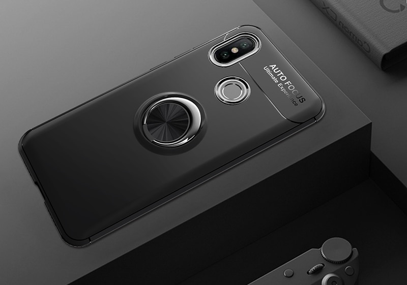 Case Xiaomi Mi Max 3 #เคสฝาหลัง TPU Finger Ring Kickstand (Built-in Magnetic Metal Sheet)