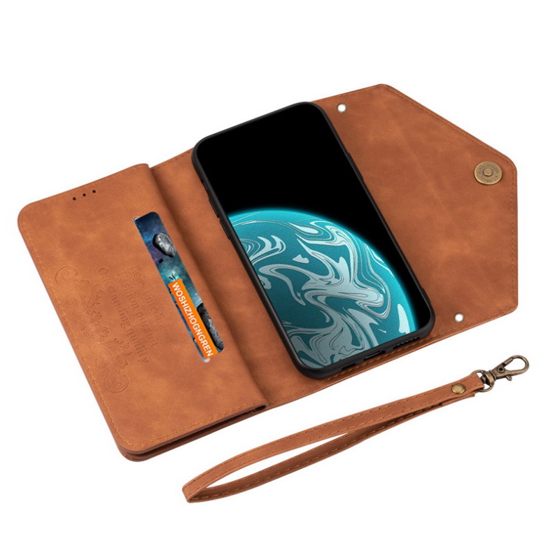 เคส Samsung Galaxy Note 20 / Note 20 5G #เคสฝาพับแบบกระเป๋าสตางค์ช่องใส่บัตรหลายช่องพร้อมสายคล้อง Multi-slot Wallet Zippered Envelope Flip Leather