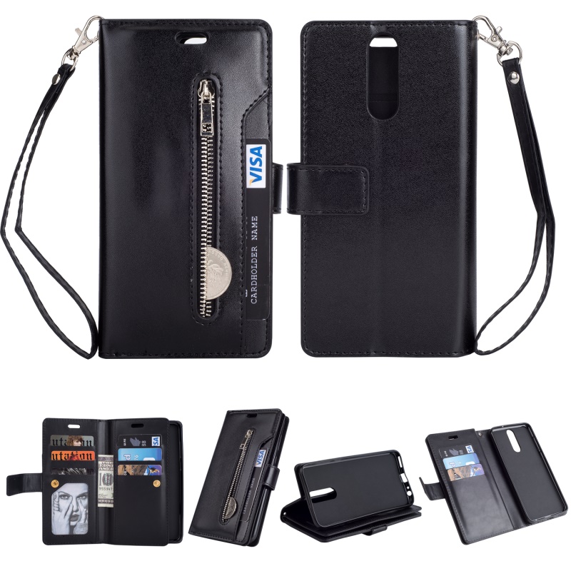 เคส Huawei Nova 2i #เคสแบบกระเป๋าสตางค์ Multi-slot Wallet Zippered Leather มีช่องใส่บัตรหลายช่องสีสันสวยงาม