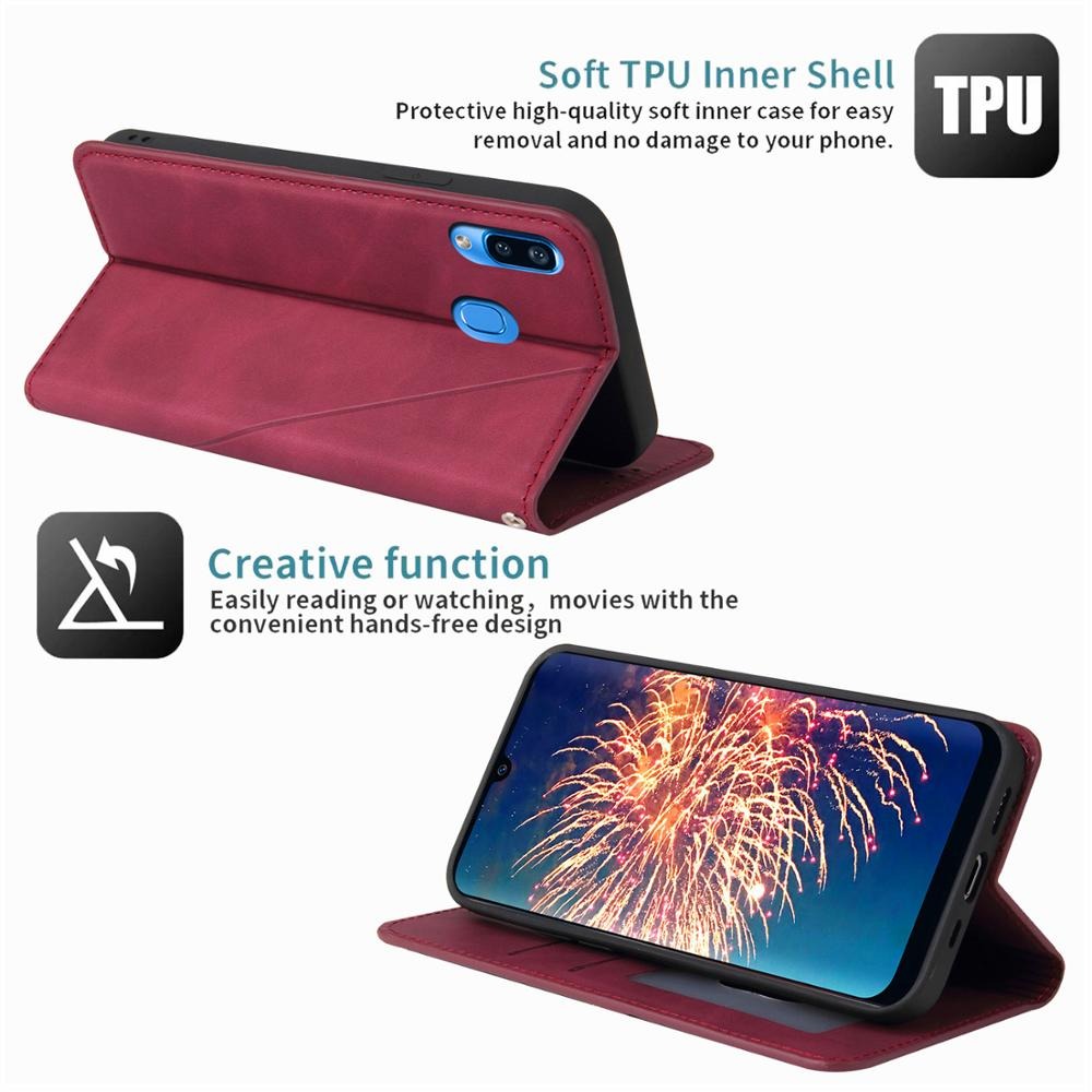 เคส Samsung Galaxy Note 9 #เคสฝาพับหนัง PU มีช่องเสียบ ID บัตรอื่นๆในตัว Geometric Pattern Leather Card Holder Protective