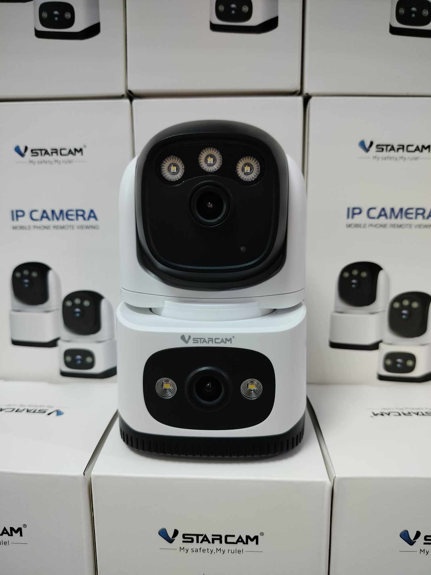 Vstarcam Vstarcam กล้องวงจรปิดภายในแบบใส่ซิมการ์ด กล้อง2เลนส์ รุ่นCG995DR ความคมชัด2ล้านพิกเซล ขาว