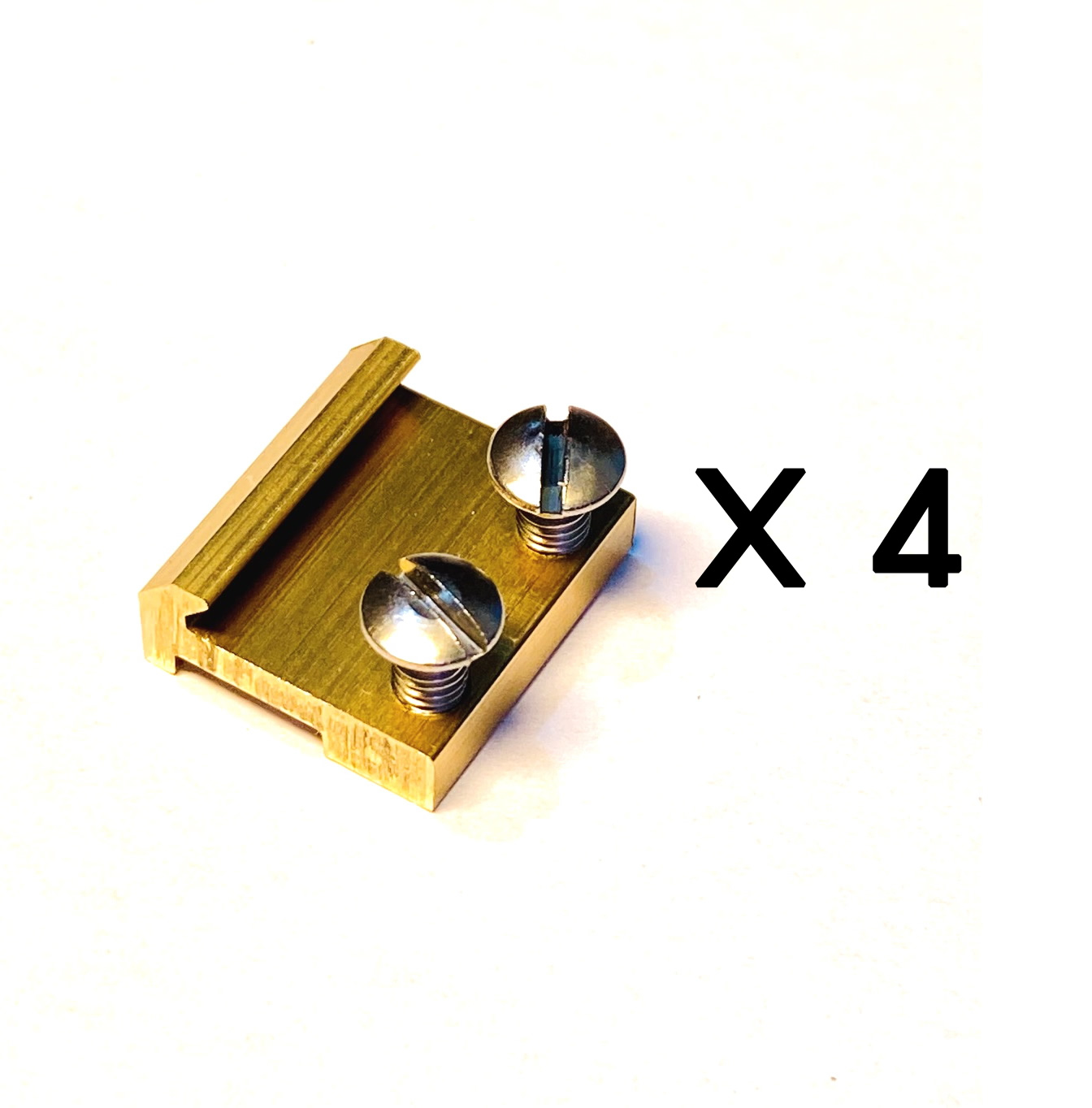 RailTechnix Screw rail connector 15mm brass 4pcs Pack