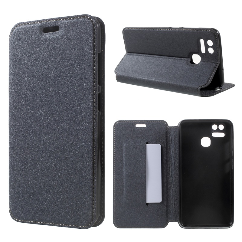Case Asus Zenfone 3 Zoom ZE553KL #เคสฝาพับผิวเนื้อทราบงานตัดเย็บสวยงาม