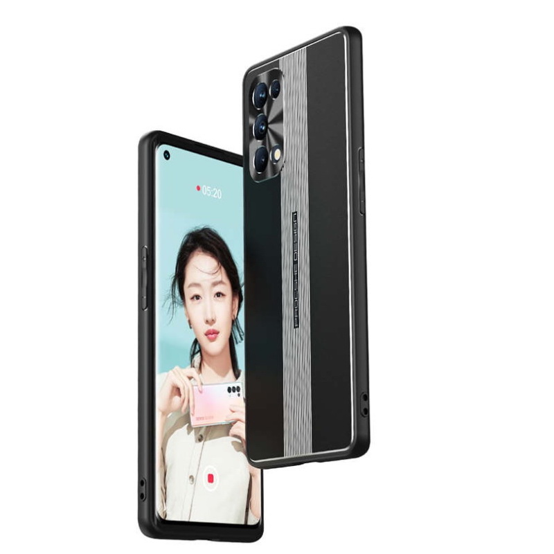 เคส OPPO Reno 5 Pro 5G #เคสฝาหลังไฮบริด Metal +TPU Shockproof metal back plate Phone Back Cover