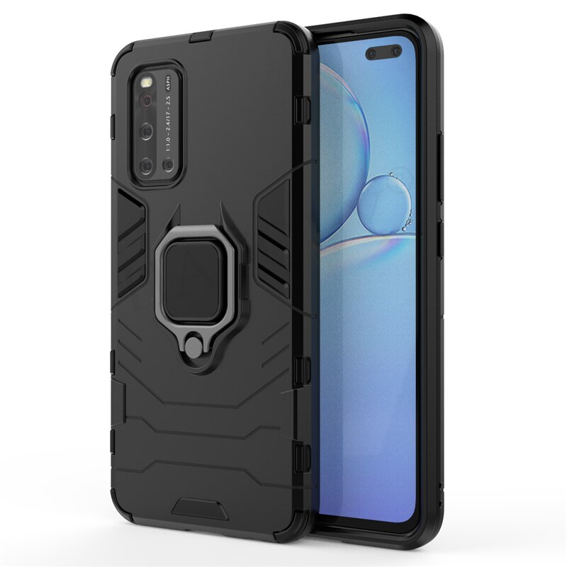 Case Vivo V19 #เคสฝาหลังพลาสติกแข็ง +TPU Hybrid Case มีแหวนสวมนิ้วโลหะ