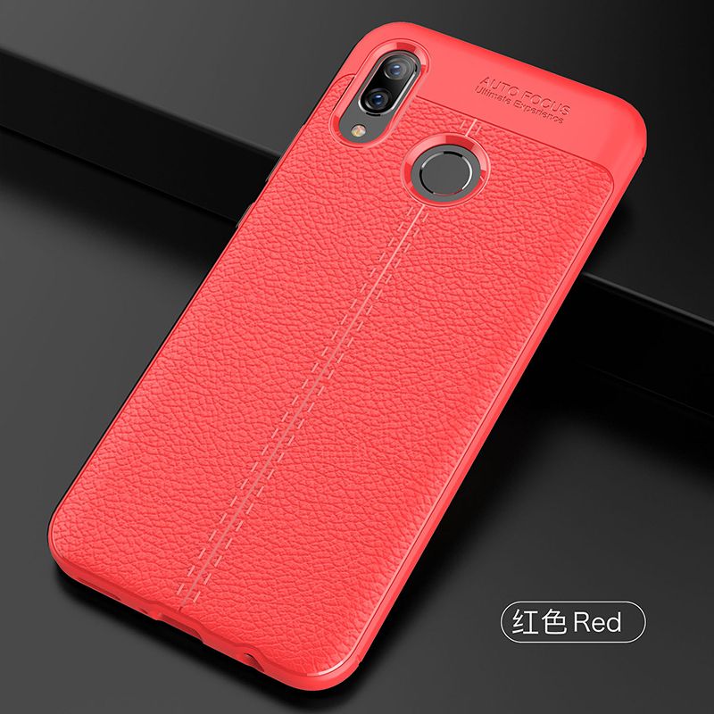 Case Huawei nova 3 #เคสฝาหลัง TPU นิ่มลายหนัง PU ผิวลิ้นจี่ช่วยป้องกันลายนิ้วมือและกันลื่น
