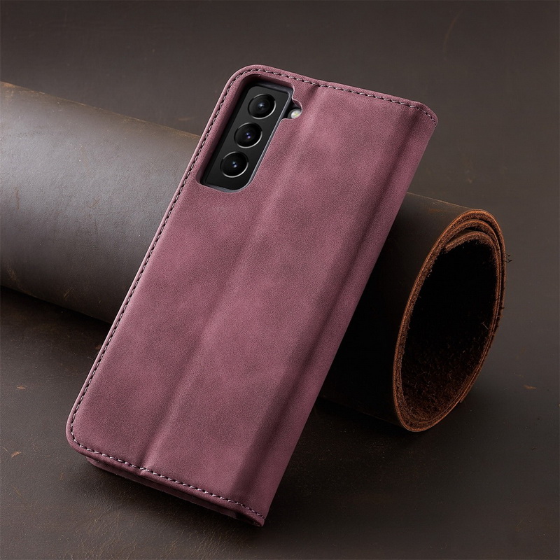 เคส Samsung Galaxy S22 5G #เคสฝาพับหนัง PU สไตล์กระเป๋าสตางค์พร้อมช่องใส่การ์ด Luxury Flip Stand Card Phone Leather Wallet Cover Casing Auto-absorbed Smartphone