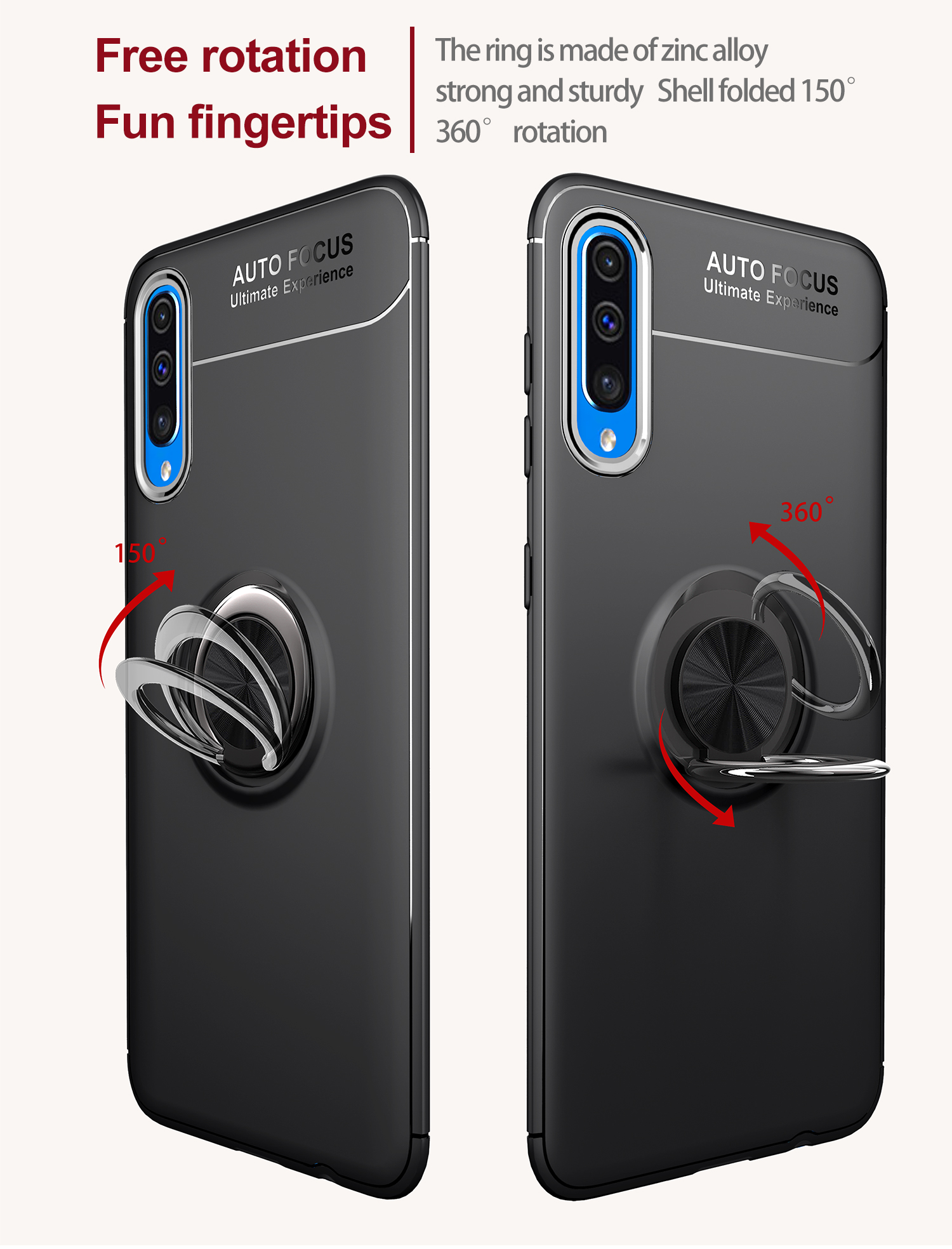 Case Samsung Galaxy A50 / A50s / A30s #เคสฝาหลัง LENUO Metal Ring Bracket TPU (แผ่นโลหะแบบ Built-in)