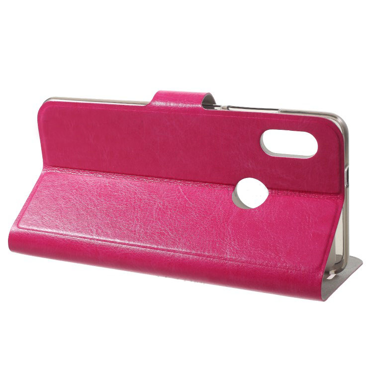 เคส Xiaomi Redmi Note 6 Pro #เคสฝาพับหนัง PU ผิวหนังม้าปกเสริมแผ่นเหล็กมีช่องใส่บัตรคุณภาพดี