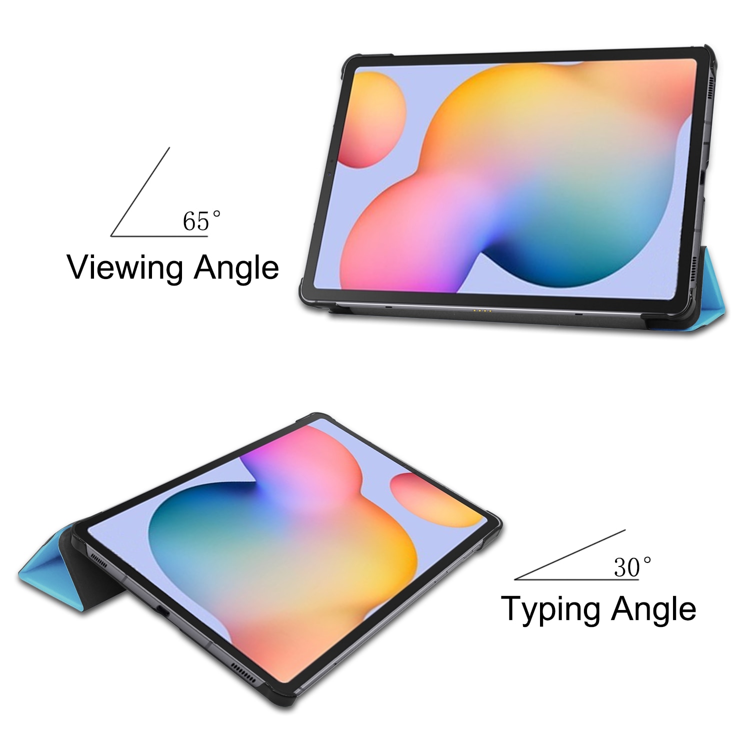Case Samsung Galaxy Tab S6 Lite 10.4 SM-P610 P615 P617 #เคสฝาพับหนัง PU แบบ 3 พับ Tri-fold Stand Leather Smart Tablet