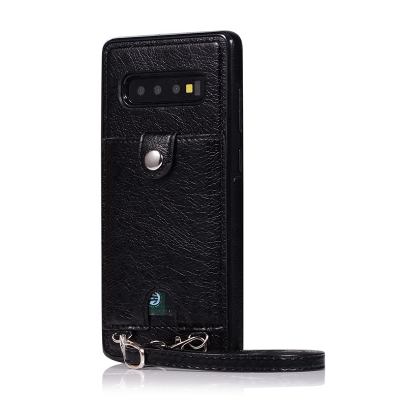 Case Samsung Galaxy S10 #เคสฝาหลัง TPU หุ้มหนัง PU พร้อมสายคล้อง